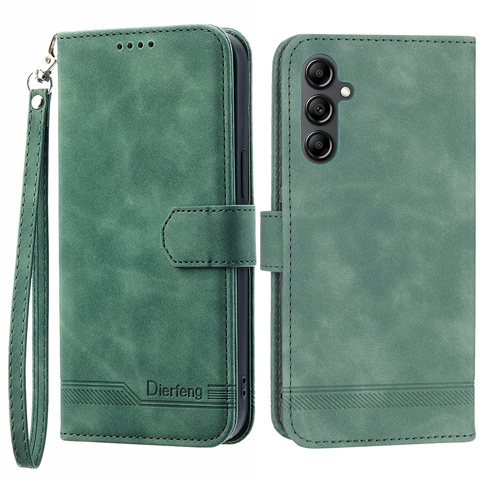 DIERFENG DF-03 Wallet Leather Case for Samsung Galaxy A34 5G Lines Imprinted Stand Cell Phone Cover DIERFENG DF-03 Wallet Leather Case for Samsung Galaxy A34 5G Lines Imprinted Stand Cell Phone Cover